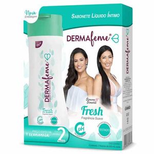 Kit 2x200ml Dermafeme Fresh Sabonete Liquido intimo