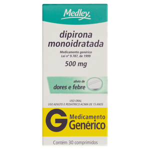 Dipirona Sodica 500Mg com 30 Comprimidos Medley