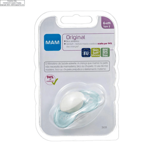 Chupeta Mam Original 6+ Meses Single Blister Azul R:M2635