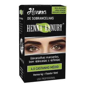 HENNA PARA SOBRANCELHA KNNURY CASTANHO MEDIO 4G
