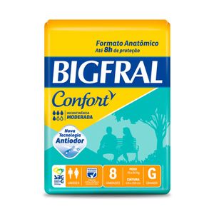 Fralda Geriatrica Bigfral Confort G com 8 unidades