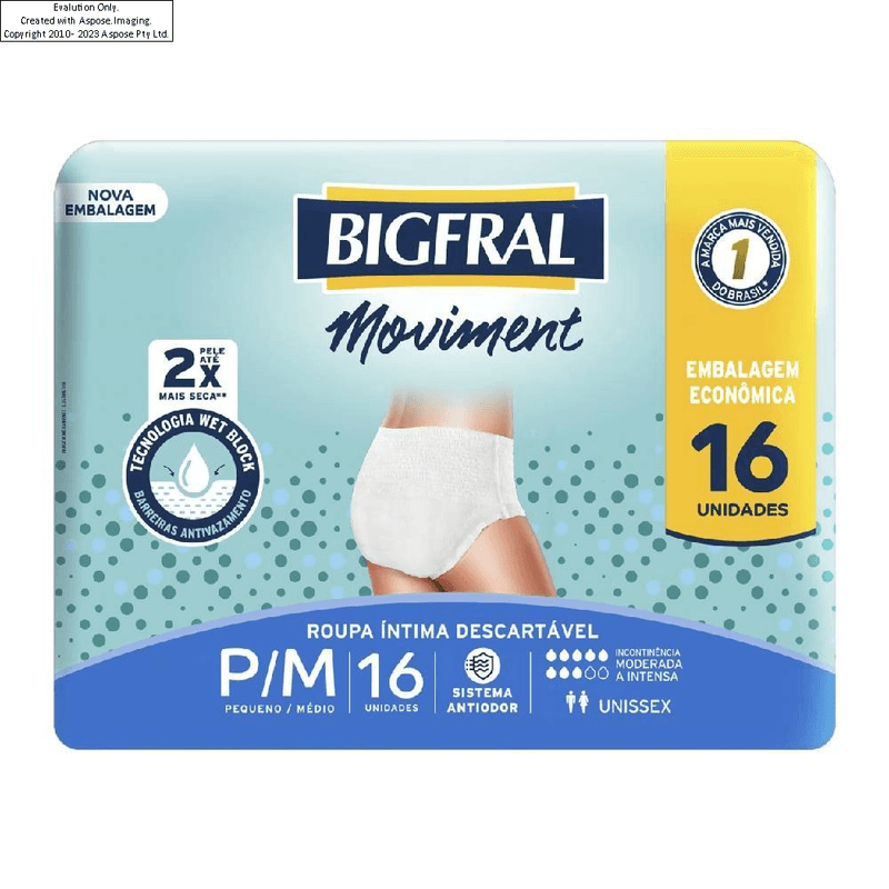 roupa-intima-descartavel-bigfral-moviment-pm-com-16-unidades