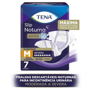 Fralda Geriatrica Tena Slip Noturna M COM 7 Unidades