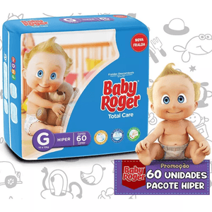 Fralda Baby Roger Hiper G Com 60 Unidades