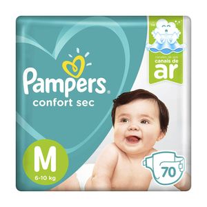 Fralda Pampers Confort Sec Bag M Com 70 Unidades