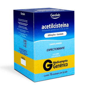 Acetilcisteina 600Mg Com 16 Envelopes De 5G Cada Geolab