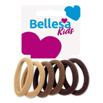 elastico-de-cabelo-bellesa-meia-marrom-p-com-6-unidades
