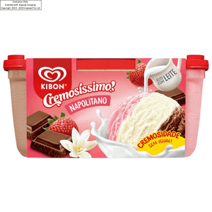 Sorvete Kibon Cremosissimo Napolitano 1,5L