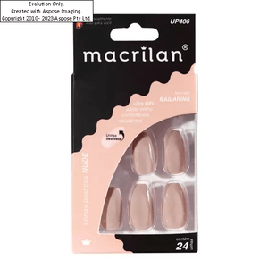 Unhas Postiças Macrilan Estilo Bailarina Nude Com 24 Unidades