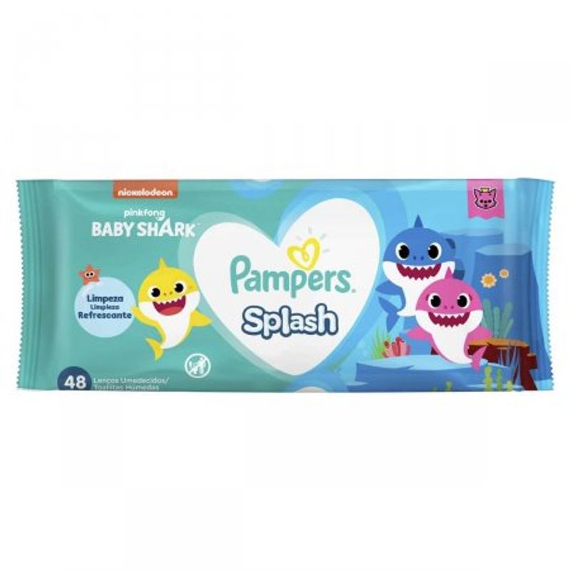 lenco-umedecido-pampers-baby-shark-com-48-unidades