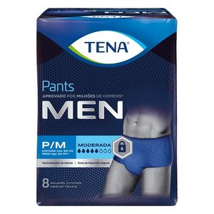 Roupa Intima Tena Pants Men P/M com 8 Unidades