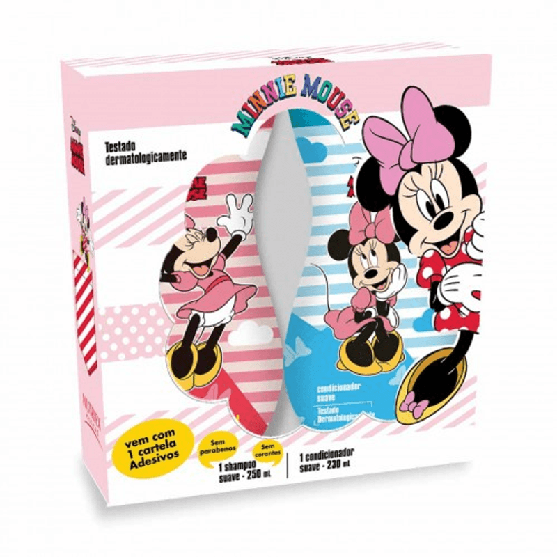 kit-minnie-shampoo-250mlcondicionador-suave-230ml-gratis-adesivo
