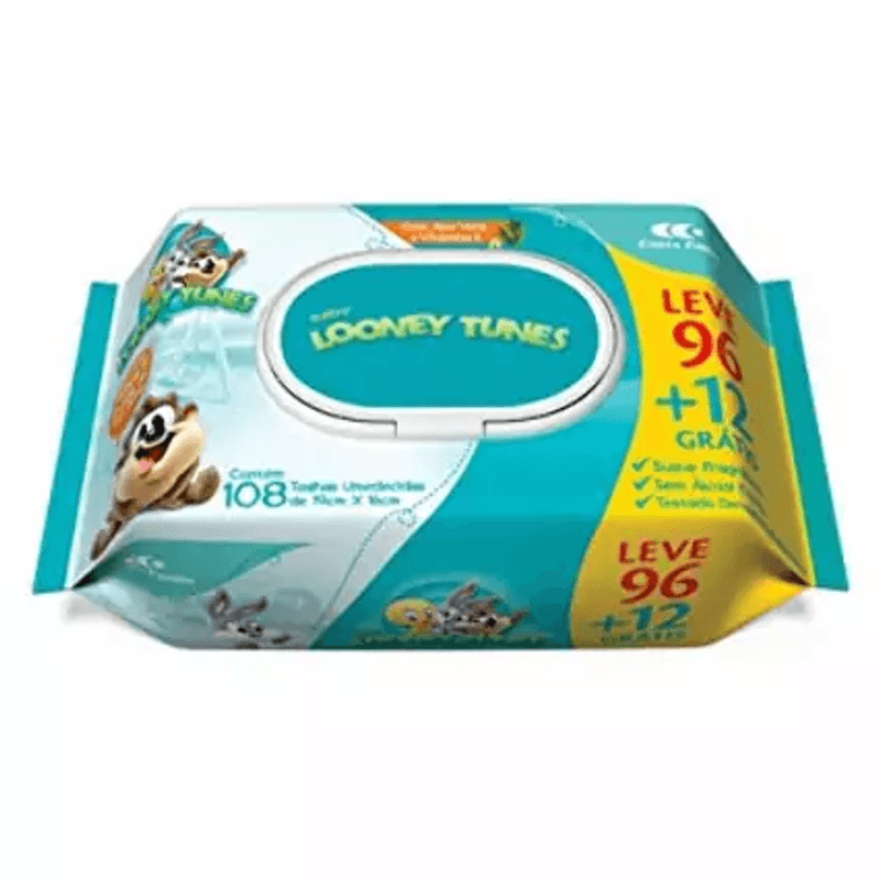 lenco-umedecido-loony-tunes-com-100-unidades