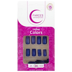 UNHA POSTIÇA FHACES COLORS JEANS COM 28 UNIDADES