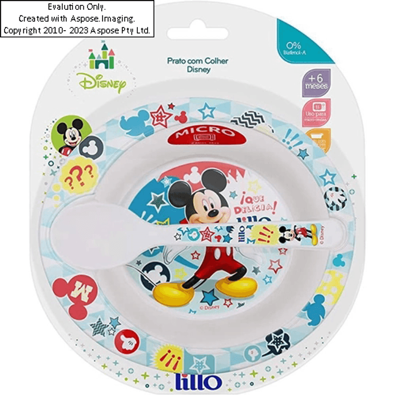 prato-lillo-disney-minnie-com-colher-r304131