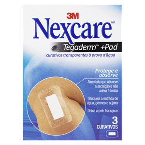 Curativo Transparente Nexcare Tegaderm+Pad À Prova D'agua Com 3 Unidades