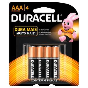 PILHA DURACELL AAA COM 4 UNIDADES