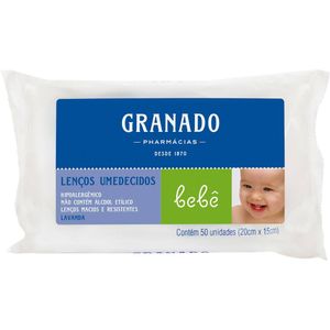 Lenço Umedecido Granado BebE Lavanda Com 50 Unidades