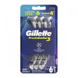 APARARELHO DE BARBEAR GILETTE PRESTOBARBA CHAMPIONS LEAGUE LEVE 6 PAGUE 4