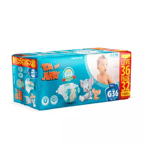 Fralda Tom E Jerry Mega G Leve 36 Pague 32 Unidades