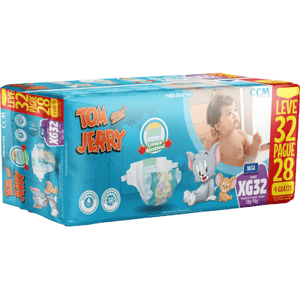 Fralda Tom E Jerry Mega Xg Leve 32 Pague 28 Unidades