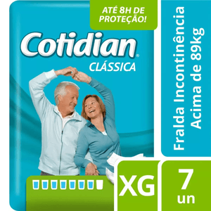 FRALDA COTIDIAN CLASSICA XG COM 7 UNIDADES