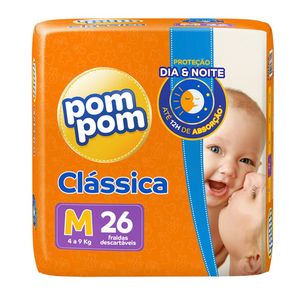 Fralda Pom Pom Classica Jumbo M Com 26 Unidades