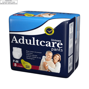 FRALDA GeriAtrica Adultcare Pants Unissex P/M COM 8 UNIDADES