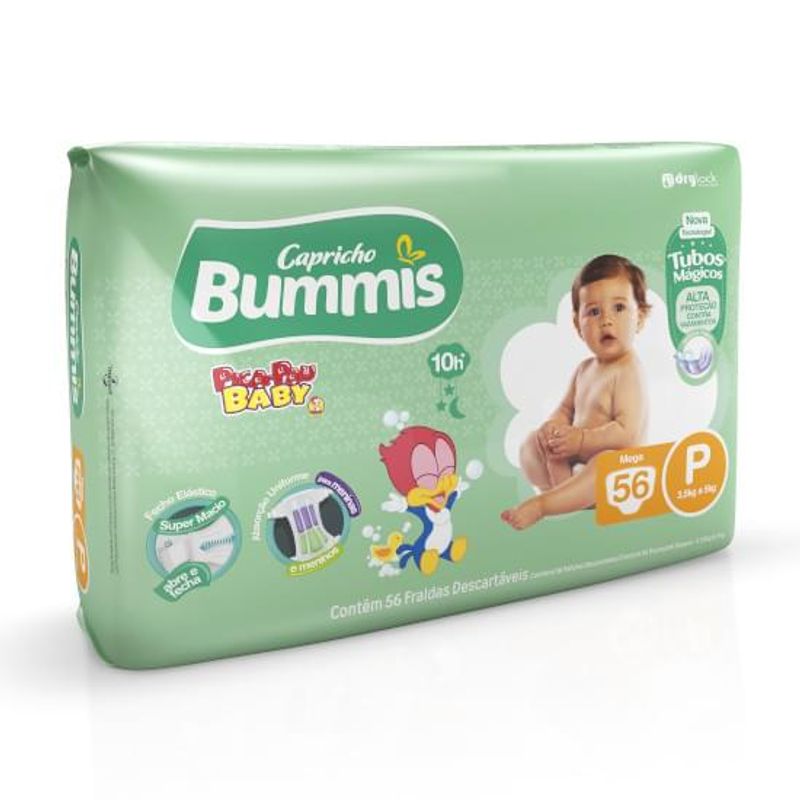 fralda-capricho-bummis-picapau-mega-p-com-56-unidades