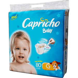 Fralda Capricho Baby Super Jumbo G Com 80 Unidades