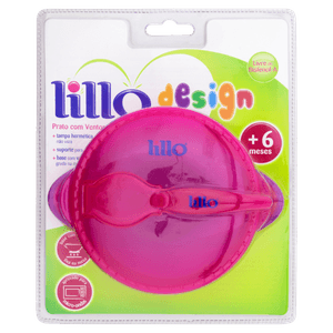 PRATO LILLO COM VENTOSA E COLHER ROSA r:602851