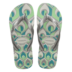 CHINELO HAVAIANAS TOP SPRING BRANCO/PRATA/AZUL 33/34
