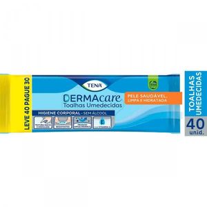 Toalha Umedecida Tena Dermacare com 40 Unidades