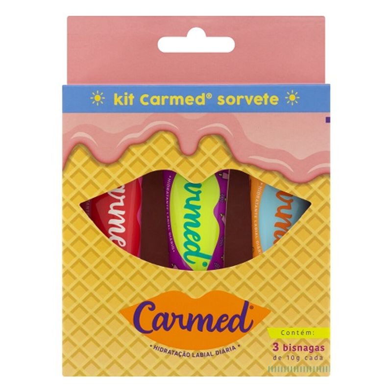 kit-carmed-protetor-labial-sabores-10g-com-3-unidades