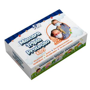 MASCARA DESCARTAVEL FT INFANTIL BRANCO COM 20 UNIDADES