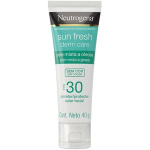Protetor Solar Facial Neutrogena Sun Fresh Derm Care Sem Cor Pele Mista A Oleosa Fps70 40G