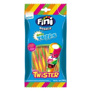 Bala Fini Tubes Twister Cítrico 80g