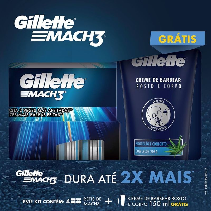 kit-carga-para-aparelho-de-barbear-gillette-mach3-4-unidades--creme-de-barbear-protecao-e-conforto-150ml