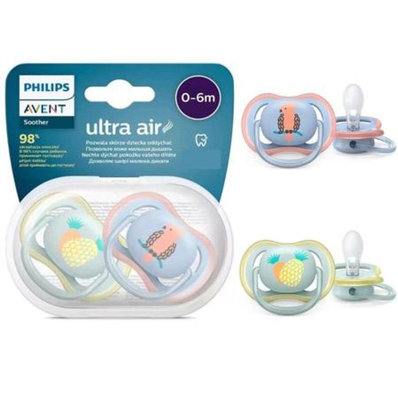 chupeta-avent-ultra-air-decorada-rosa-618-meses-com-2-unidades
