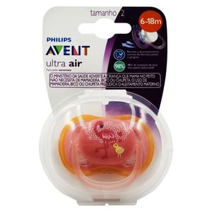 Chupeta Avent Ultra Air Decorada Rosa Flamingo 6-18M