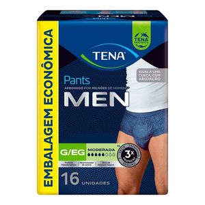 Roupa Intima Masculina Tena Pants Men G/Eg Com 16 Unidades