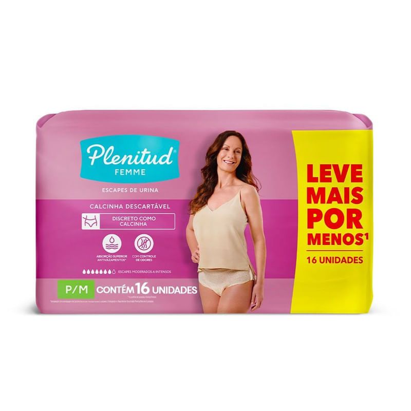 fralda-plenitud-femme-pm-com-16-unidades