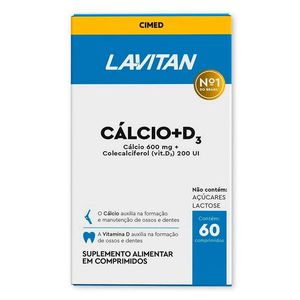 Lavitan Calcio Calcium+Vit D3 600mg com 60 Comprimidos