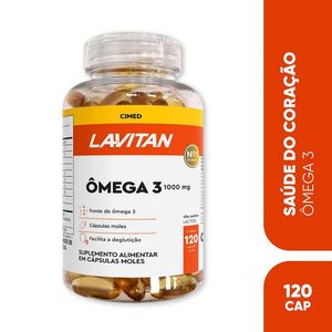 Suplemento Ômega 3 1000mg Lavitan 120 cápsulas