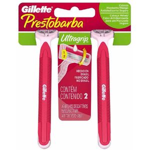aparelho de depilar Gillette Prestobarba Ultragrip com 2 unidades