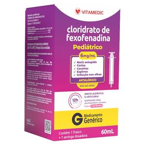 Cloridrato de Fexofenadina 6mg/ml Xarope Sabor Framboesa 60Ml Vitamedic