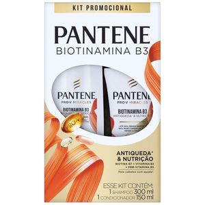 Kit Pantene Biotinamina B3 Shampoo 300Ml+Condicionador 150Ml