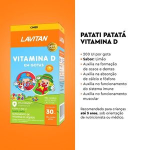 Suplemento Vitamínico Lavitan Vitamina D Infantil Sabor Limão 30ml