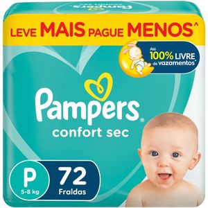 Fralda Pampers Confort Sec Bag P 72 Unidades