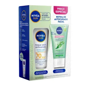 Kit Nivea Rotina de Autocuidado Facial Protetor Solar FPS 70 40ml + Sabonete em Gel 150g